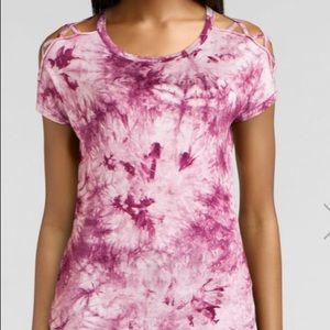 Pink tie dye flowy top DONATED